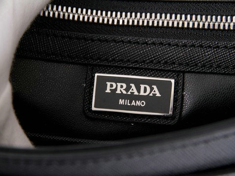 2014 Prada Saffiano Leather Flap Clutch VR0092 black for sale